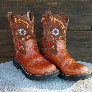 Like New Ariat Fatbaby Faux Croc Size 10